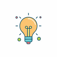 Bright Idea Light Bulb Icon Symbol Representing Innovation and Creativity