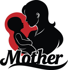 Woman holding baby in her hands mother holding her newborn child silhouette