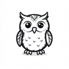 Fototapeta premium owl on white background illustration