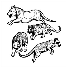 Sport and Wild Life Illustrated in Vector Style, This Vibrant Dynamic Jumping Animal Illustration Vector is Perfect for Digital Action Promotions in Flat Design.