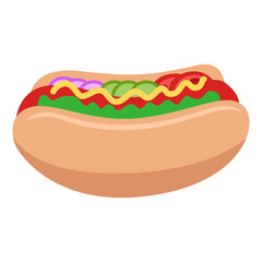 Flat Hotdog Sandwich with Mustard