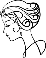 Women face with hairstyle