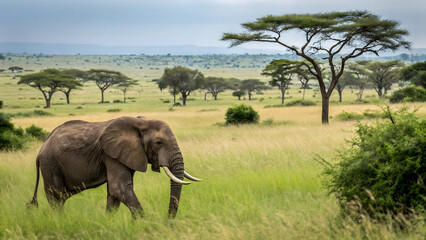 African elephant in the National Park