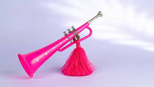 Pink trumpet with silver dots