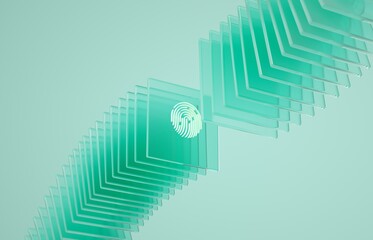 Computer data center, database, data transfer. Online banking. Money, financial, computer protection concept. Blockchain, DeFi, Information security, cyber security. 3D render	
