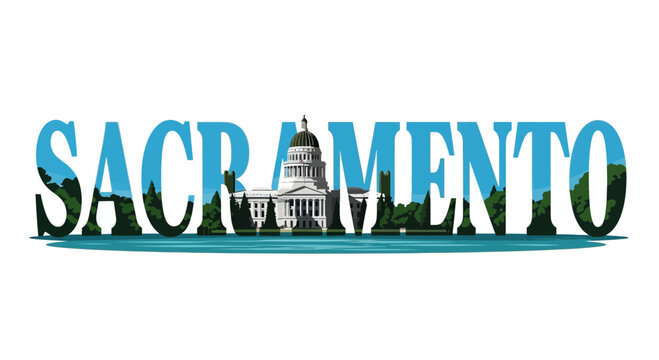 Sacramento California State Capitol Building Skyline Art