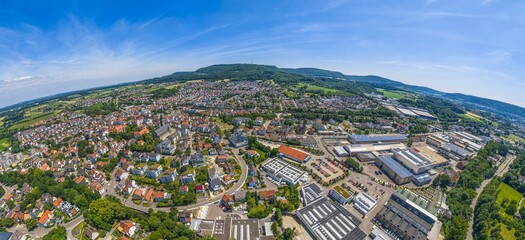 Wasseralfingen an der Kocher am Nordrand der Schwäbischen Alb aus der Vogelperspektive