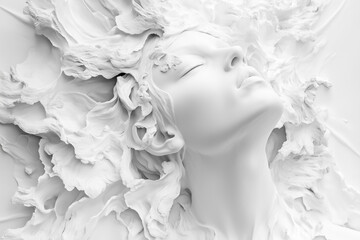 Face of a white statue