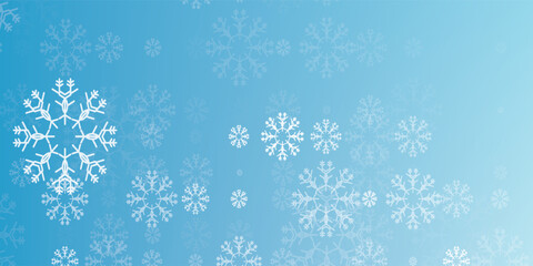 Magical heavy snow flakes backdrop. Snowstorm speck ice particles. Snowfall sky white teal blue wallpaper. Rime snowflakes february vector. Snow hurricane landscape.