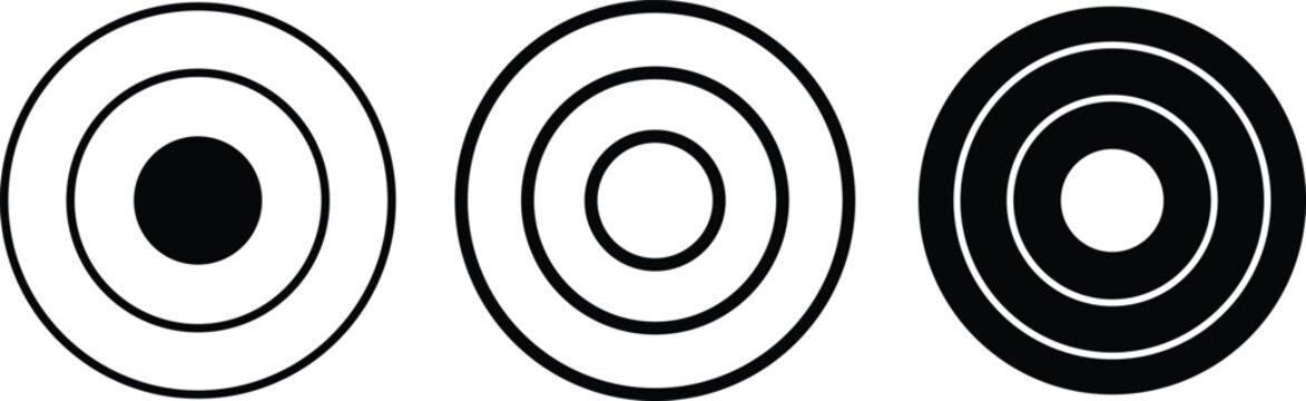 Target icons set. Aim sniper shoot group. Ambition and opportunity symbols. business goals and missions