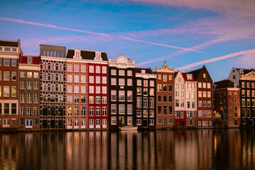 colorful houses in amsterdam