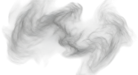 Subtle Gray Smoke Haze Cloud Isolated on Transparent Background for Design Element