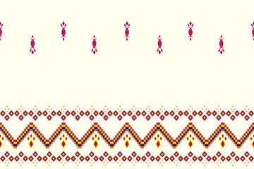 Ethnic Aztec abstract geometric oriental traditional embroidery seamless pattern. Native geometry decorative design for fabric, clothing, border decor, interior, wallpaper, background, texture, print