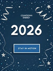 Fototapeta premium Year 2026 Countdown Energy Announcement