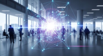 Network connection visualization in modern office space