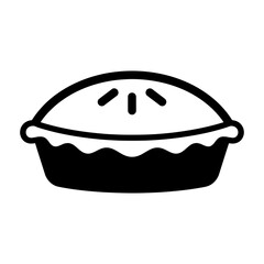 Simple Black and White Pie Icon Flat Vector Illustration