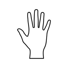 Fototapeta premium Minimalist hand outline for concepts and design, representing connection, support, or reaching out, perfect for diverse projects and creative uses
