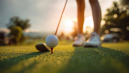 Golfer'S Ultimate Guide To Playing Golf: Course, Ball, Fairway, And More. Life Of A Woman Playing Golf On The Green Grass Under The Sun In Asia. Healthy Outdoor Summer Sport.