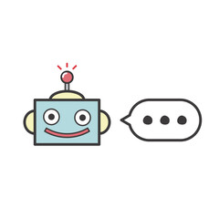 ロボットが何か呟いているイラスト