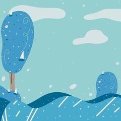 Winter illustration background