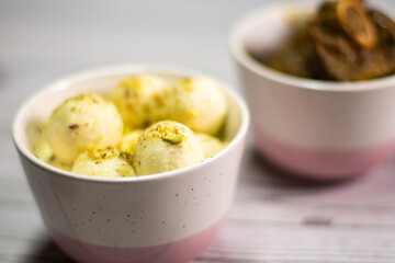 Rasmalai is a very popular Indian dessert.