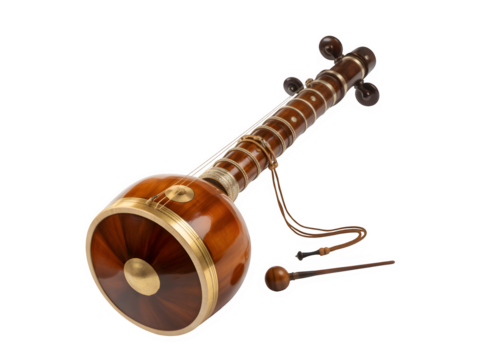 Mridangam isolated on white background.