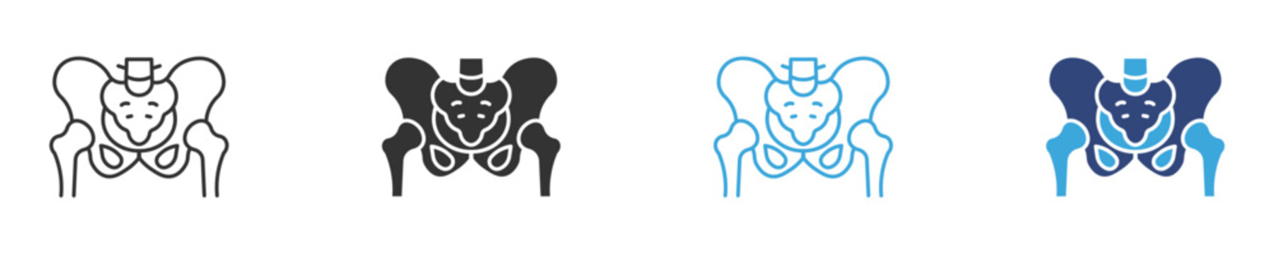 pelvis icon with hip socket , vector illustration . 