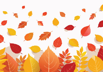 Obraz premium Autumn Falling Leaves Vector Decoration Element