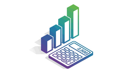 Financial Growth and Calculation Isometric Illustration