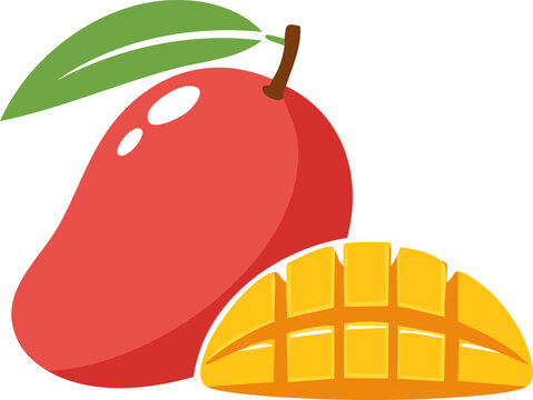 Delicious mango fruit cut in half with golden flesh symbol of tropical freshness and natural taste.