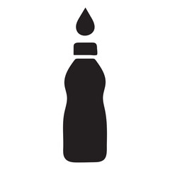 Water Bottle with Drop Silhouette – Minimal Vector Icon for Fitness Hydration