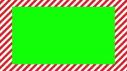 Red and White Diagonal Striped Christmas Frame Chroma Key Background 4k Video - Powered by Adobe