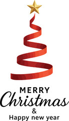 Festive Ribbon Christmas Tree Holiday Greeting