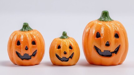 Halloween Decorative Ceramic Pumpkins with Smiling Faces for Seasonal Home Decor