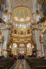 Fototapeta premium Granada, Spain - 21 Oct 2025: Interior of the Santa Maria de la Encarnacion Cathedral of Granada
