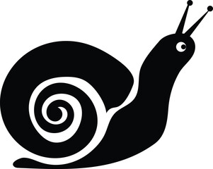 Black Snail Silhouette Illustration