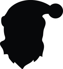 Santa Silhouette with Hat and Beard 
