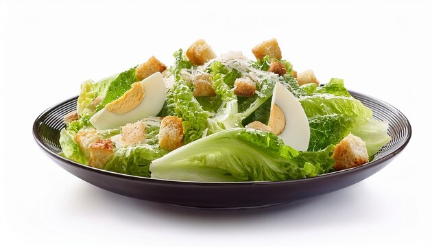 caesar salad on white background