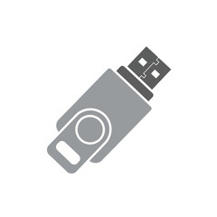 Gray USB Flash Drive for Data Storage and Transfer.