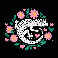 Abstract floral vector background with pink flowers and decorative nature pattern