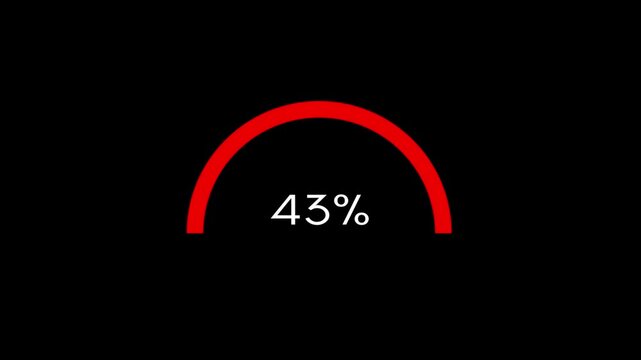 Red Half Circle Progress Animation &ndash; 50% Loading Indicator