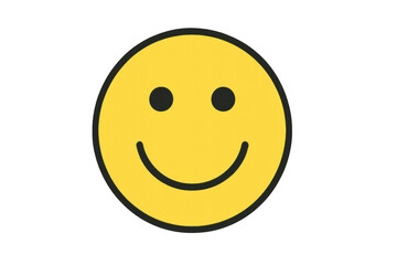 Fototapeta premium Yellow smiley face icon expressing happiness and positive emotion on transparent background