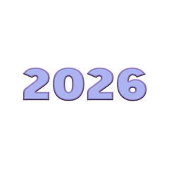 2026 Premium Number Text Effect for New Year Design PNG