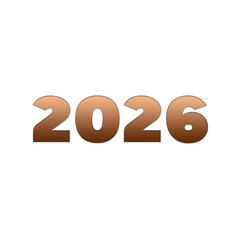 2026 Premium Number Text Effect for New Year Design PNG