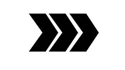 Three black chevron arrows pointing right on a white background.