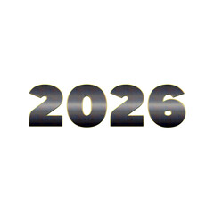 2026 Premium Number Text Effect for New Year Design PNG
