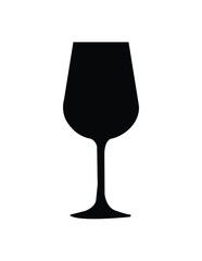 empty wine glass white and black