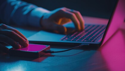 Using An External Backup Disk For Safely Copying Personal Data To Prevent Data Corruption In A Laptop Computer System