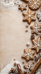 Gingerbread cookies with copy space