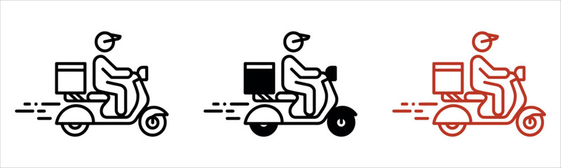Dynamic Delivery Rider Illustration Vector. Signifying Swift and Reliable Parcel Services, Fast Shipping, Courier, and E-commerce Logistics.